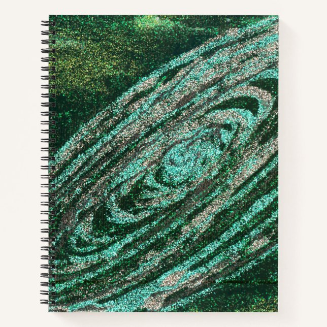 Cuaderno Bloc de notas de galaxia verde (Anverso)