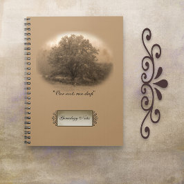 Cuaderno Bloc de notas de genealogía de árbol de roble