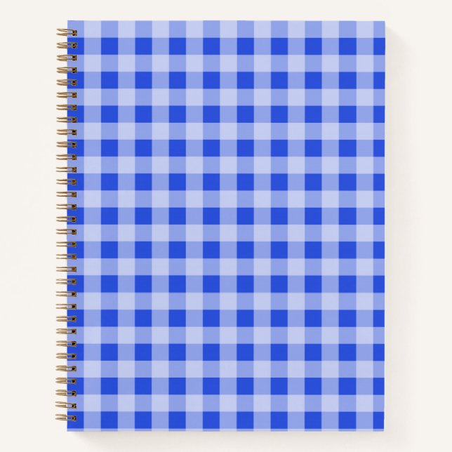 Cuaderno Bloc de notas de Gingham azul (Anverso)