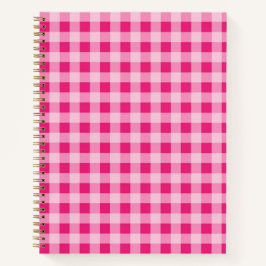 Cuaderno Bloc de notas de Gingham rosa caliente