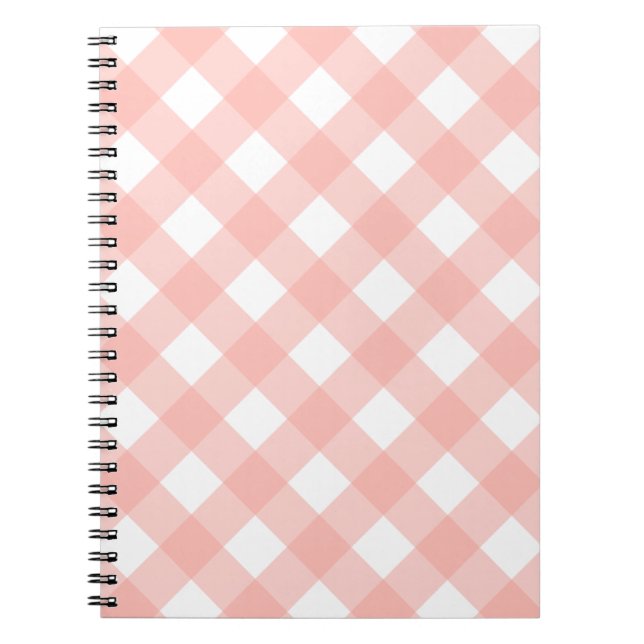 Cuaderno Bloc de notas de Gingham rosa suave (Frente)