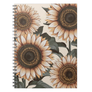 Cuaderno Bloc de notas de girasol estético