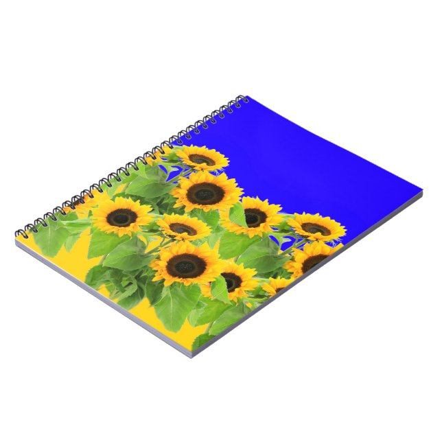 Cuaderno Bloc de notas de girasoles amarillos (Lado Izquierdo)