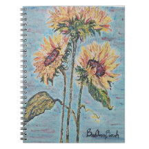 Bloc de notas de girasoles pintado
