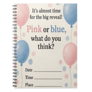 Cuaderno Bloc de notas de globos rosados y azules