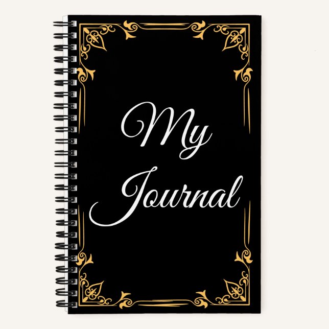 Cuaderno bloc de notas de Gold Journal (Anverso)