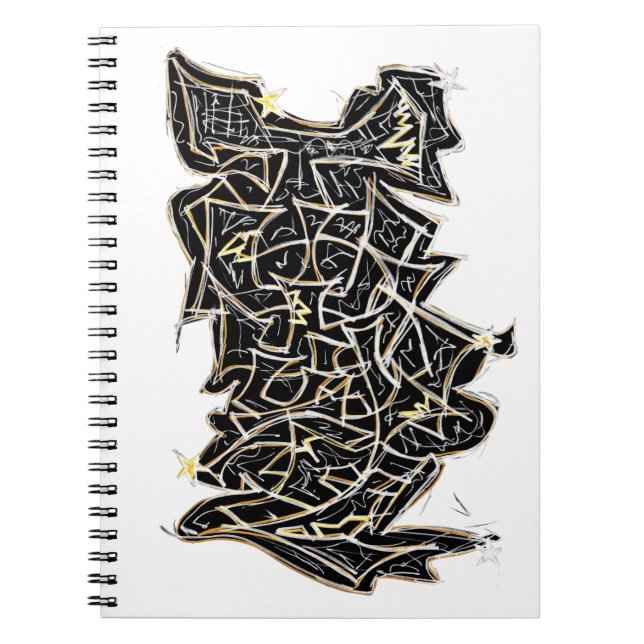 Cuaderno Bloc de notas de graffiti negro (Frente)