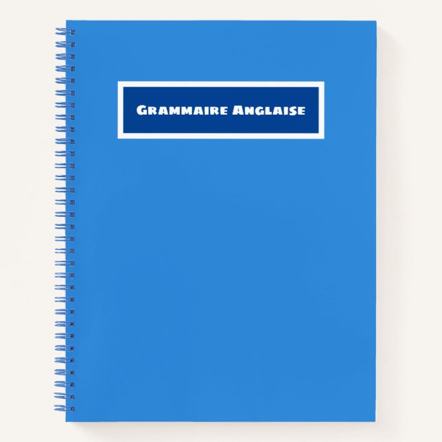 Cuaderno Bloc de notas de gramática en inglés (Anverso)