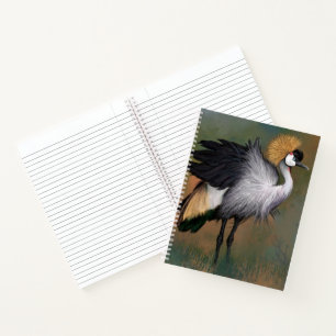 Cuaderno Bloc de notas de grullas de crudo gris