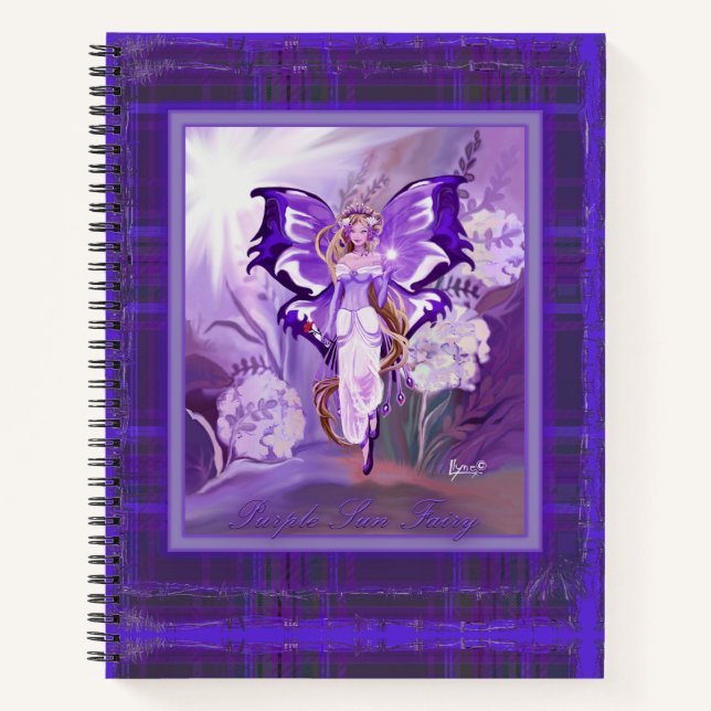 Cuaderno Bloc de notas de hadas morado de Sun (Anverso)