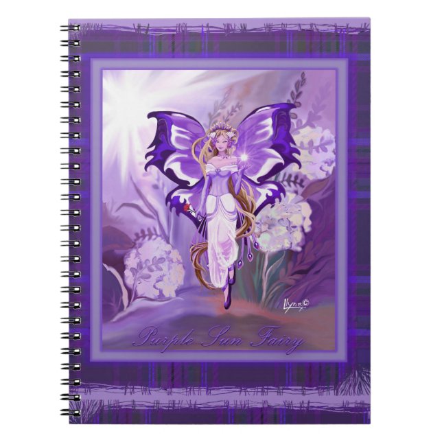 Cuaderno Bloc de notas de hadas morado de Sun (Frente)