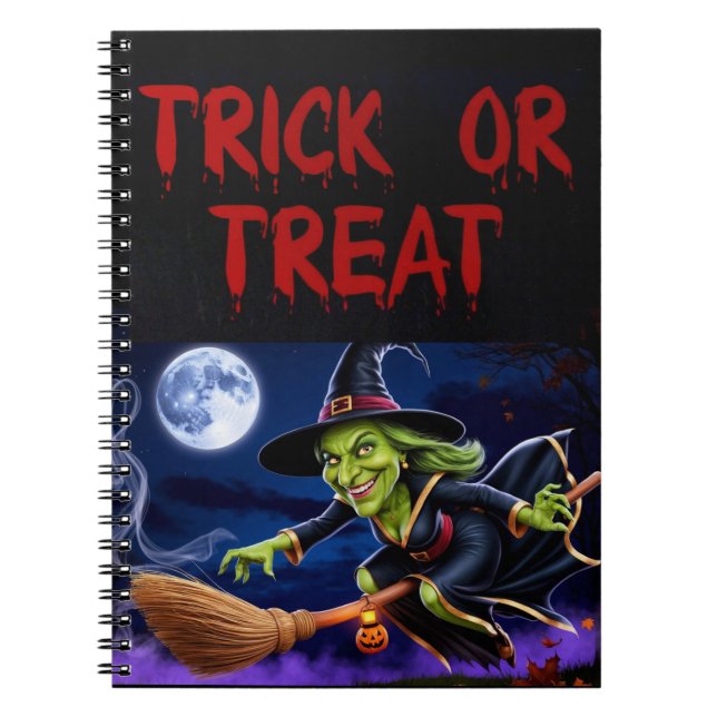 Cuaderno Bloc de notas de Halloween/Brujas (Frente)