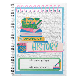 Cuaderno Bloc de notas de historial escolar modificable