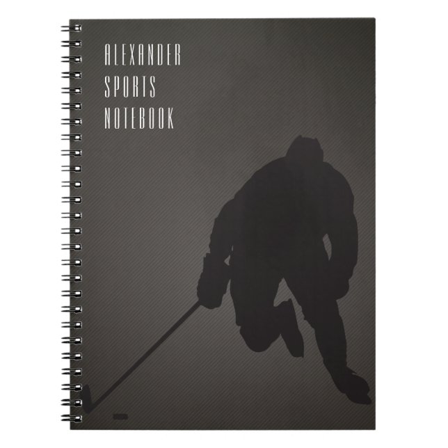 Cuaderno bloc de notas de hockey sobre personalizable (Frente)
