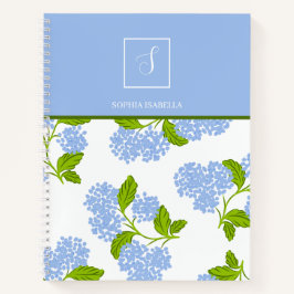 Cuaderno Bloc de notas de Hydrangea Azul