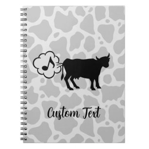 Cuaderno Bloc de notas de icono de metano de vaca