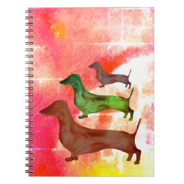 Cuaderno Bloc de notas de Ilustracion de arte de Dachshund 