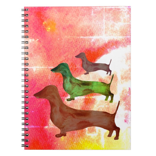 Cuaderno Bloc de notas de Ilustracion de arte de Dachshund  (Frente)