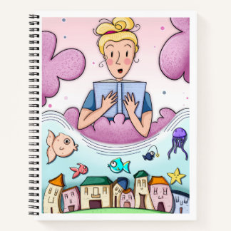 Cuaderno Bloc de notas de Ilustracion de lectura soñada
