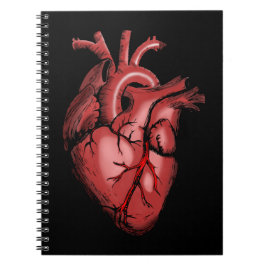 Cuaderno Bloc de notas de imágenes del corazón anatómico re