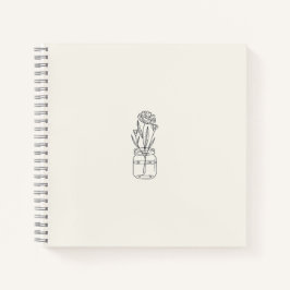Cuaderno Bloc de notas de Jar Beige para flores