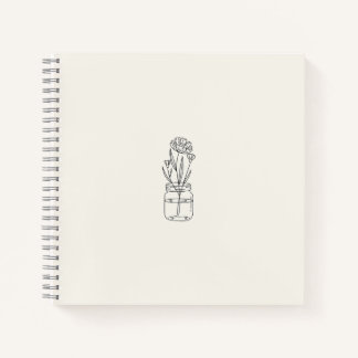 Cuaderno Bloc de notas de Jar Beige para flores
