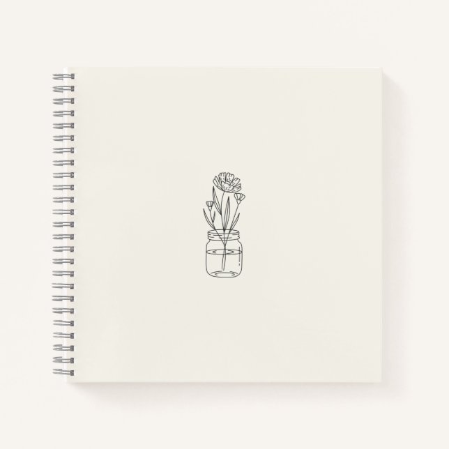 Cuaderno Bloc de notas de Jar Beige para flores (Anverso)