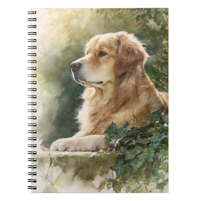 Cuaderno Bloc de notas de jardín de Golden Retriever (Frente)