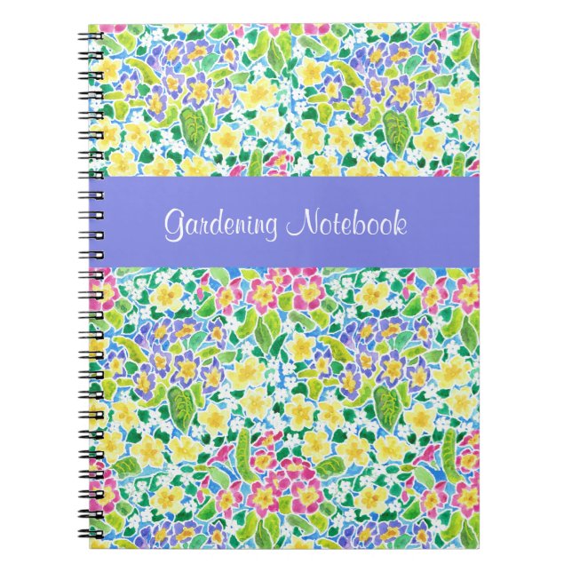 Cuaderno Bloc de notas de jardín de Personalizable Primrose (Frente)