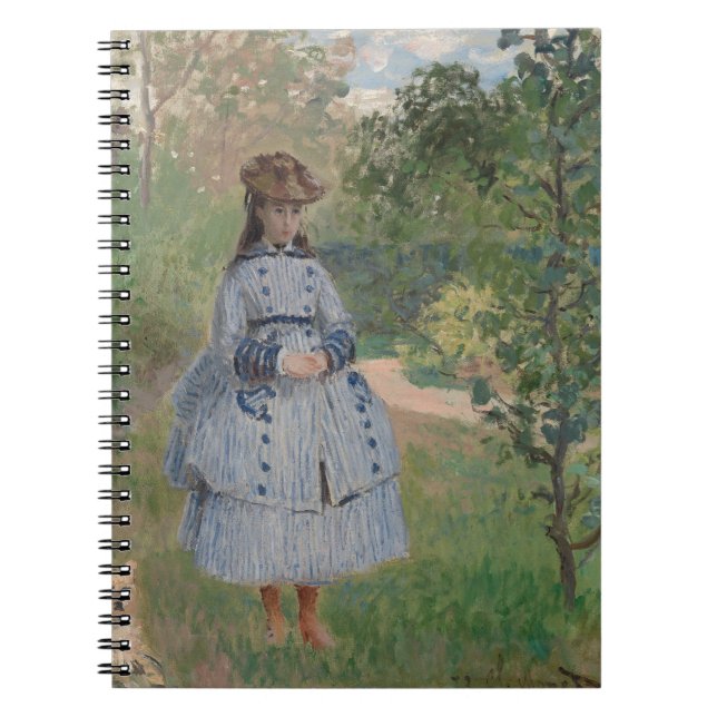 Cuaderno Bloc de notas de Jardín de vestimenta azul de Lady (Frente)