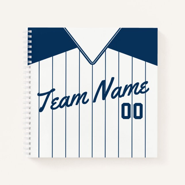 Cuaderno Bloc de notas de Jersey de Béisbol Personalizado (Anverso)