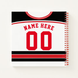 Cuaderno Bloc de notas de Jersey de Hockey sobre Hielo Nomb