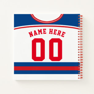 Cuaderno Bloc de notas de Jersey de Hockey sobre Hielo Nomb