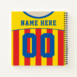 Cuaderno Bloc de notas de Jersey para el fútbol de personal
