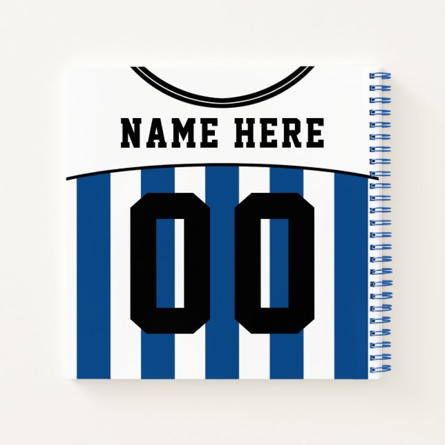 Cuaderno Bloc de notas de Jersey para el fútbol de personal (Reverso)