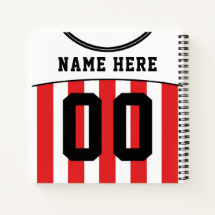 Cuaderno Bloc de notas de Jersey para el fútbol de personal