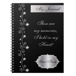 Cuaderno Bloc de notas de Journal elegante negro