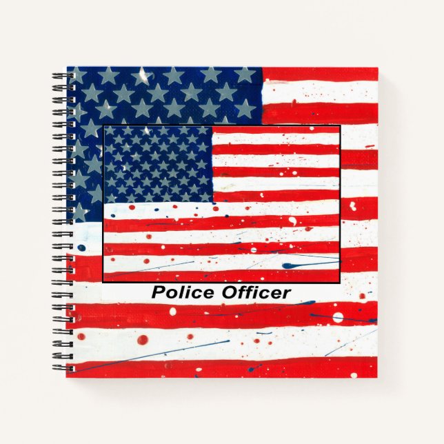 Cuaderno Bloc de notas de la bandera de EE.UU. (Anverso)