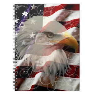 Cuaderno Bloc de notas de la bandera del águila estadounide