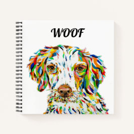 Cuaderno Bloc de notas de la Brittany Spaniel Dog Square