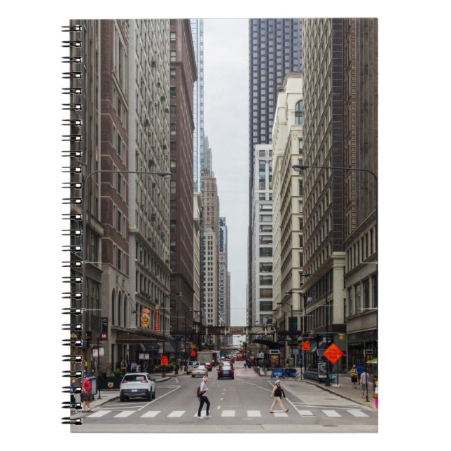 Cuaderno Bloc de notas de la calle Chicago Madison (Frente)