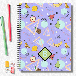 Cuaderno Bloc de notas de la escuela del patrón púrpura Fru