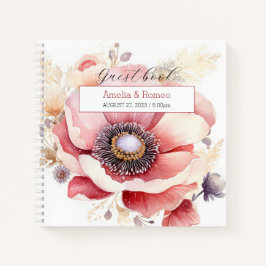 Cuaderno Bloc de notas de la Flor Elegante Boda