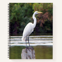 Cuaderno bloc de notas de la grúa blanca