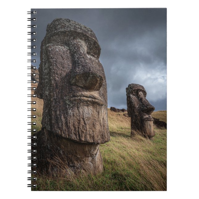 Cuaderno Bloc de notas de la Isla de Pascua Moai (Frente)