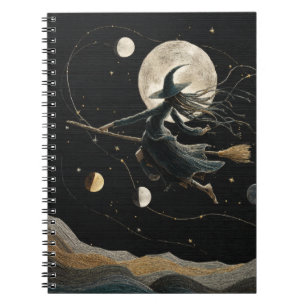 Cuaderno Bloc de notas de la Luna de Brujas Celestal