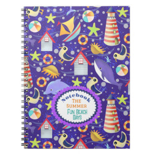 Cuaderno Bloc de notas de la Marina de Playa Divertida