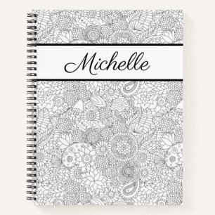 Cuaderno Bloc de notas de la página de color de diseño fl