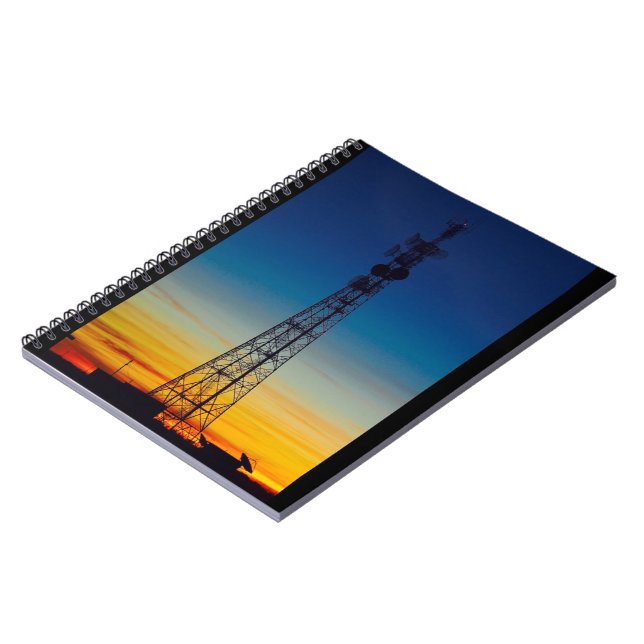 Cuaderno bloc de notas de la puesta de sol de la silueta de (Lado Izquierdo)