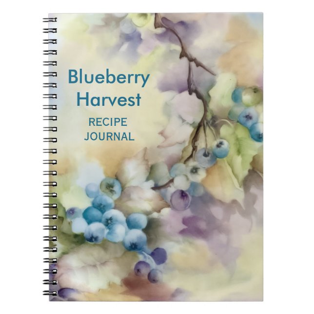 Cuaderno Bloc de notas de la receta de Blueberry (Frente)